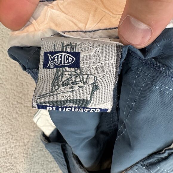 AFTCO Shorts Men's 42 Blue Cargo Performance Fishing Stretch Lightweight - Picture 9 of 11